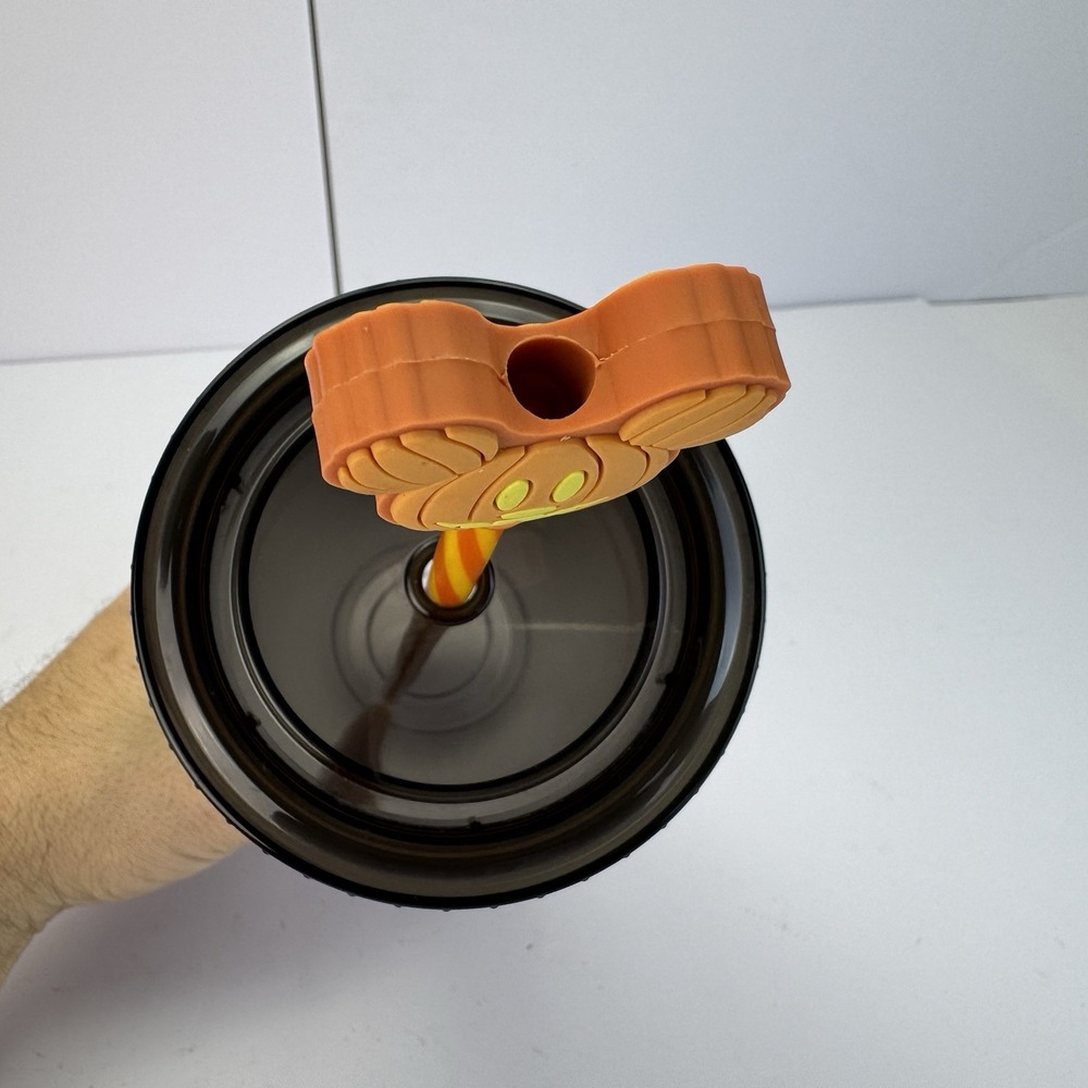 Disney Halloween Mickey Mouse Skeleton Tumbler with Pumpkin Mickey Straw‎ - Picture 7 of 16